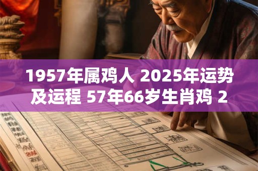 1957年属鸡人 2025年运势及运程 57年66岁生肖鸡 2025年每月运势