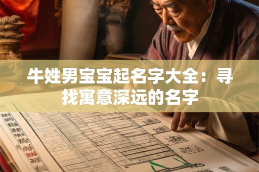 牛姓男宝宝起名字大全：寻找寓意深远的名字