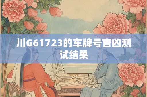 川G61723的车牌号吉凶测试结果