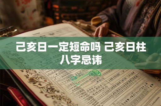 己亥日一定短命吗 己亥日柱八字忌讳