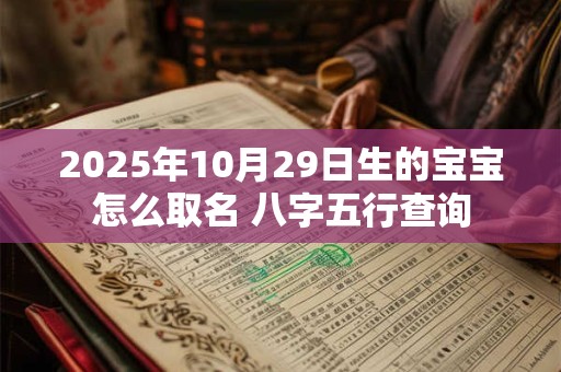 2025年10月29日生的宝宝怎么取名 八字五行查询