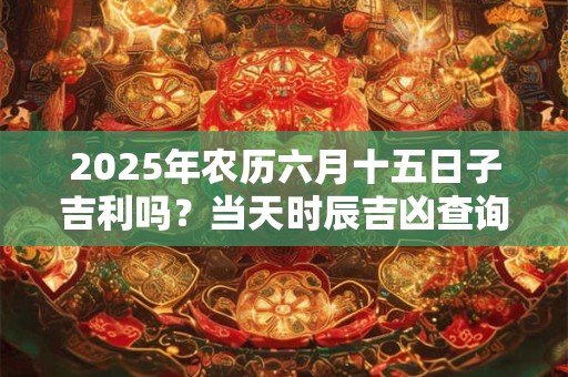 2025年农历六月十五日子吉利吗？当天时辰吉凶查询