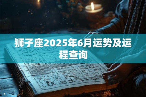 狮子座2025年6月运势及运程查询