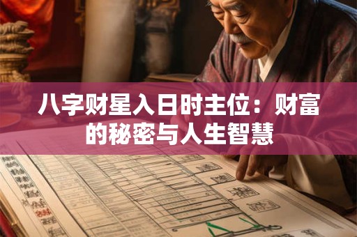 八字财星入日时主位：财富的秘密与人生智慧