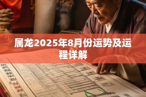 属龙2026年8月份运势及运程详解 属龙2026年8月份运势及运程详解