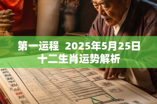 第一运程  2025年5月25日十二生肖运势解析