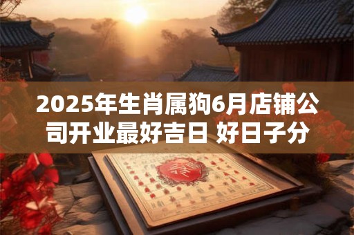 2025年生肖属狗6月店铺公司开业最好吉日 好日子分析