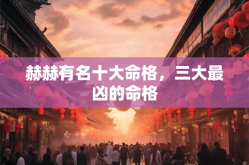 赫赫有名十大命格，三大最凶的命格