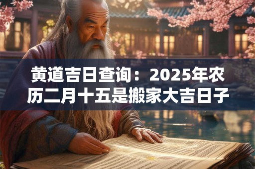 黄道吉日查询：2025年农历二月十五是搬家大吉日子吗