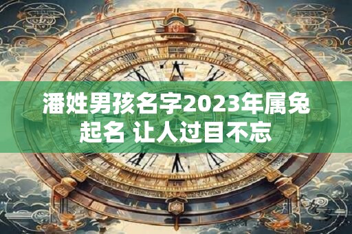 潘姓男孩名字2023年属兔起名 让人过目不忘
