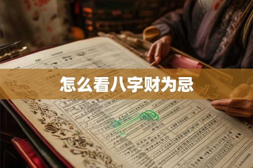 怎么看八字财为忌