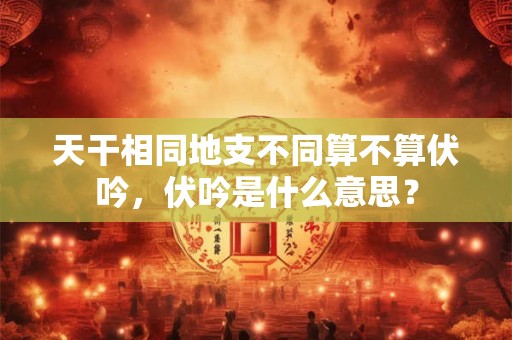 天干相同地支不同算不算伏吟,伏吟是什么意思? 天干相同地支不同算不算伏吟,伏吟是什么意思?