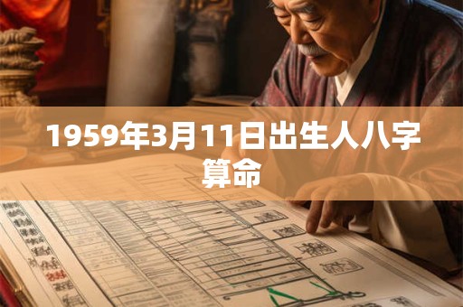 1959年3月11日出生人八字算命 1959年3月11日出生人八字算命