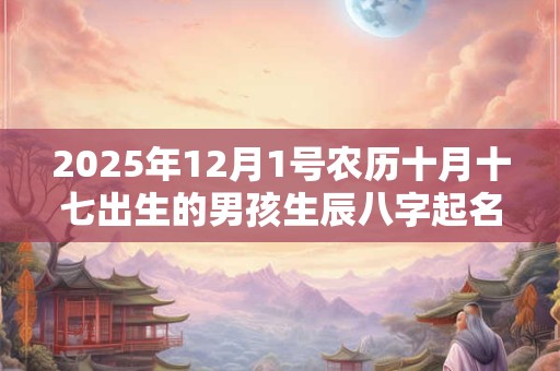2025年12月1号农历十月十七出生的男孩生辰八字起名