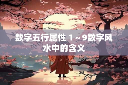 数字五行属性 1～9数字风水中的含义