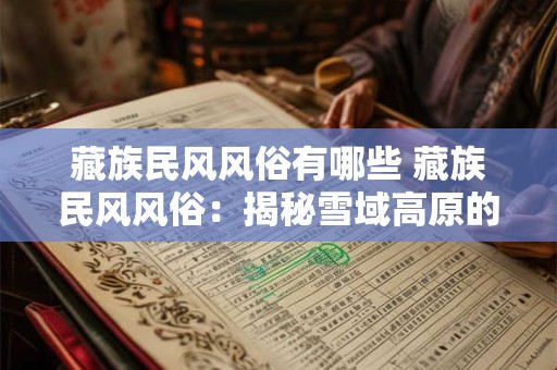 藏族民风风俗有哪些 藏族民风风俗：揭秘雪域高原的神秘风情