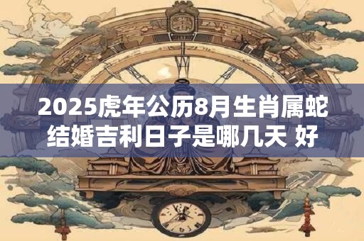 2025虎年公历8月生肖属蛇结婚吉利日子是哪几天 好日子分析 2025虎年公历8月生肖属蛇结婚吉利日子是哪几天 好日子分析