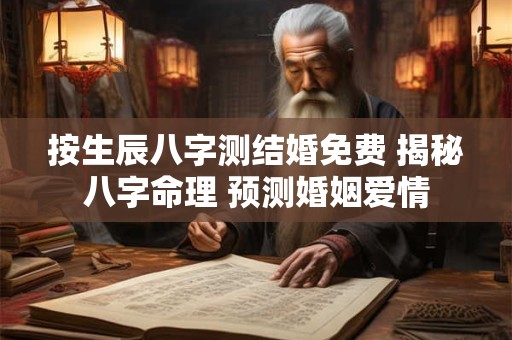 按生辰八字测结婚免费 揭秘八字命理 预测婚姻爱情