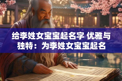 给李姓女宝宝起名字 优雅与独特：为李姓女宝宝起名