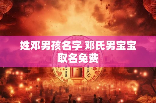 姓邓男孩名字 邓氏男宝宝取名免费