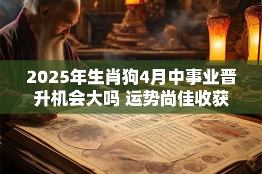 2025年生肖狗4月中事业晋升机会大吗 运势尚佳收获多多