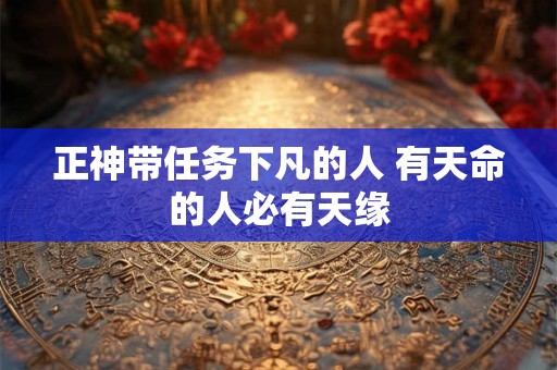 正神带任务下凡的人 有天命的人必有天缘