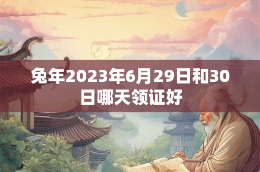 兔年2023年6月29日和30日哪天领证好