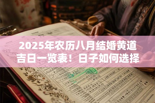 2025年农历八月结婚黄道吉日一览表！日子如何选择？