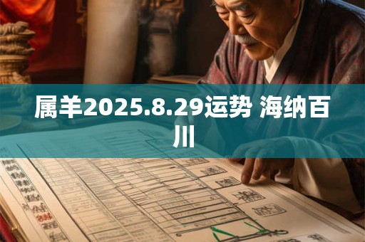 属羊2025.8.29运势 海纳百川