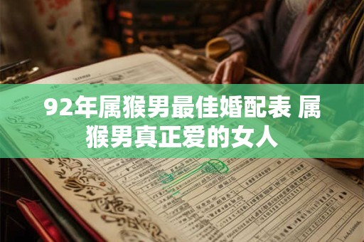 92年属猴男最佳婚配表 属猴男真正爱的女人