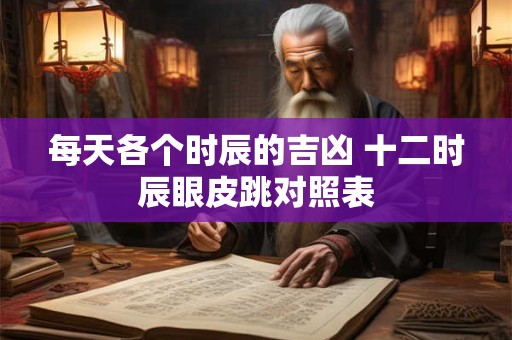 每天各个时辰的吉凶 十二时辰眼皮跳对照表