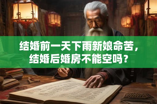 结婚前一天下雨新娘命苦，结婚后婚房不能空吗？