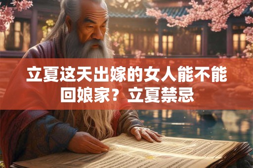 立夏这天出嫁的女人能不能回娘家?立夏禁忌 立夏这天出嫁的女人能不能回娘家?立夏禁忌