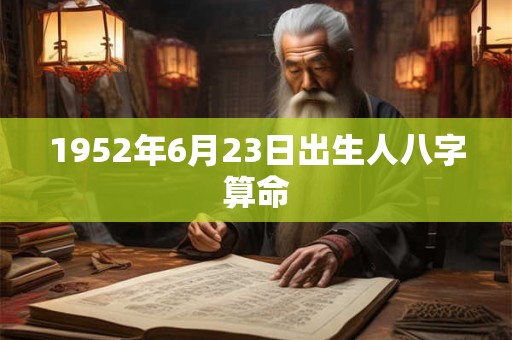 1952年6月23日出生人八字算命
