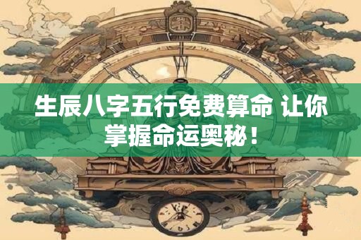 生辰八字五行免费算命 让你掌握命运奥秘！