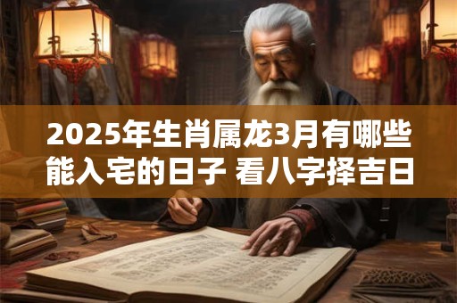 2025年生肖属龙3月有哪些能入宅的日子 看八字择吉日