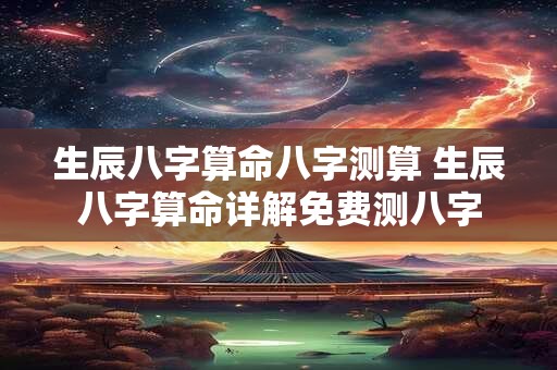 生辰八字算命八字测算 生辰八字算命详解免费测八字