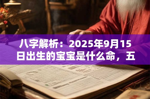 八字解析：2025年9月15日出生的宝宝是什么命，五行缺什么