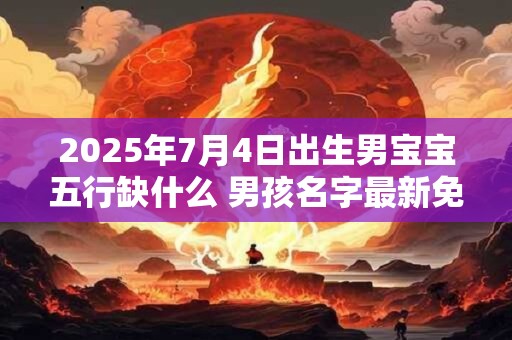 2025年7月4日出生男宝宝五行缺什么 男孩名字最新免费版