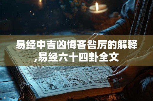 易经中吉凶悔吝咎厉的解释,易经六十四卦全文