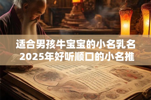 适合男孩牛宝宝的小名乳名 2025年好听顺口的小名推荐
