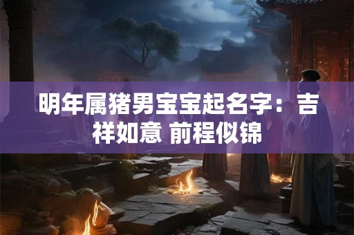 明年属猪男宝宝起名字：吉祥如意 前程似锦
