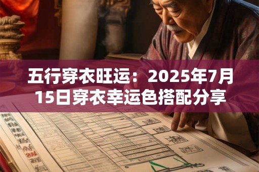五行穿衣旺运：2025年7月15日穿衣幸运色搭配分享