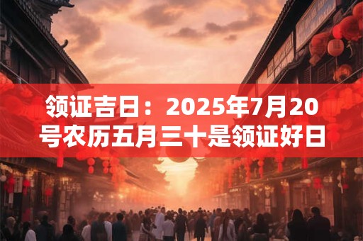 领证吉日：2025年7月20号农历五月三十是领证好日子吗
