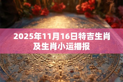 2025年11月16日特吉生肖及生肖小运播报