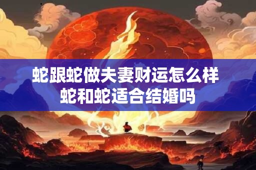 蛇跟蛇做夫妻财运怎么样 蛇和蛇适合结婚吗