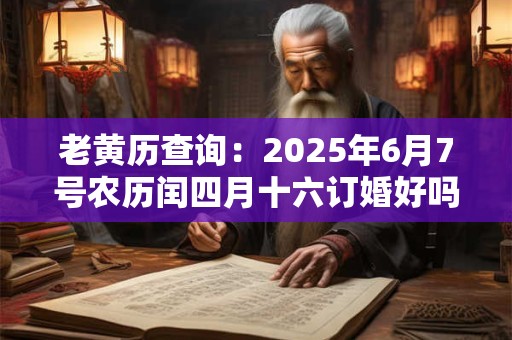 老黄历查询：2025年6月7号农历闰四月十六订婚好吗