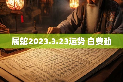 属蛇2023.3.23运势 白费劲