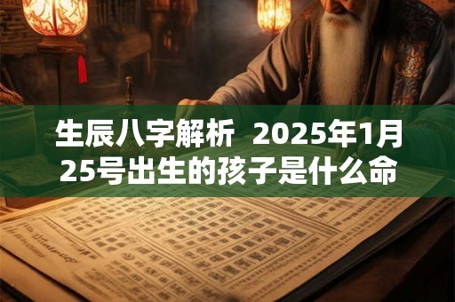 生辰八字解析  2025年1月25号出生的孩子是什么命