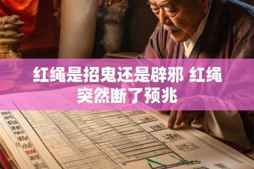 红绳是招鬼还是辟邪 红绳突然断了预兆